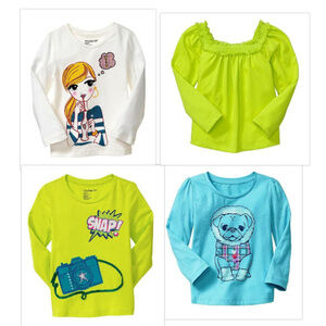 NWT Baby Gap Girls 4pc Top Lot 4T